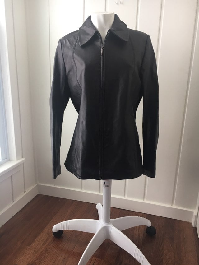 Womens Fitted Black Leather Jacket