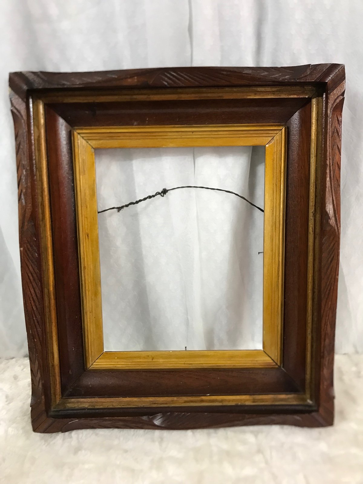 Antique Carved Wood Picture Frame