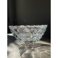 ORREFORS Crystal RASPBERRY BOWL Bubble DISH 8 SIGNED Clear