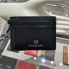 Small Pebbled Leather Chain Card Case 32F2ST9D5L