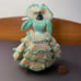 Dollhouse Green Crochet Dress Form With Bonnet, Party, Artist Original VTG 1:12