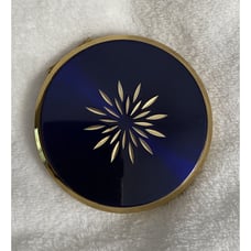Vintage Stratton Womens Mid 60s To Early 70s Cake Powder Compact Blue Starburst
