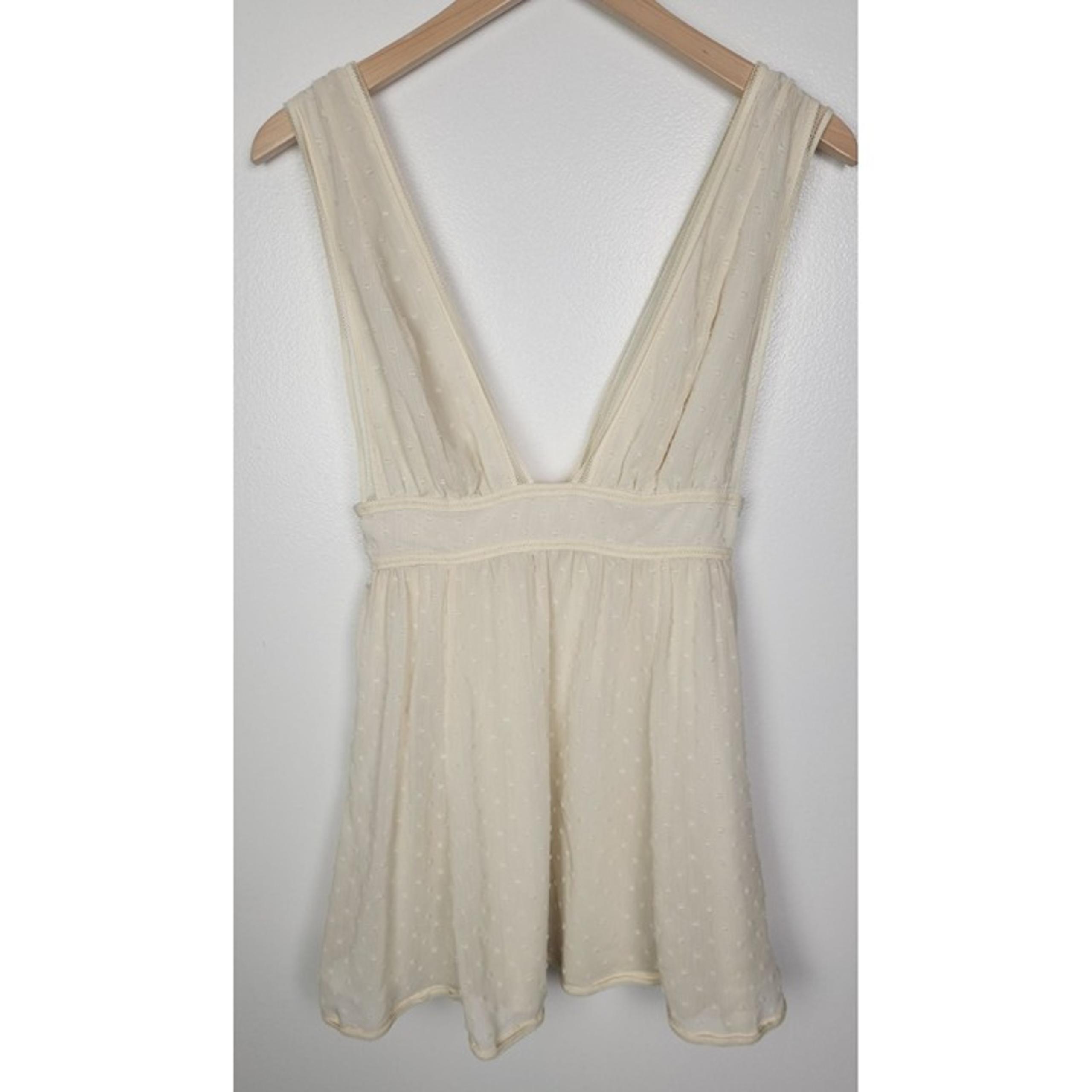 Revolve NBD Women's Sz. S Isaac Mini Plunge Swiss Dot Chiffon Dress