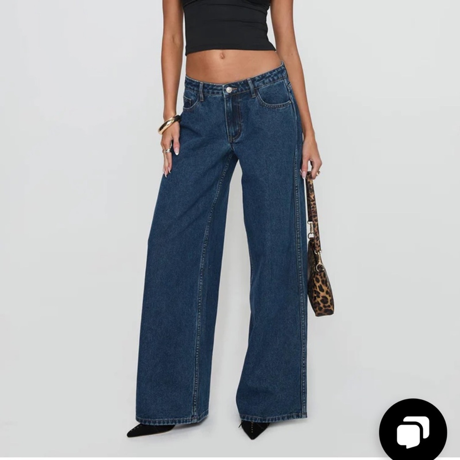 Princess Polly Ramos Low Rise Dark Wash Jeans