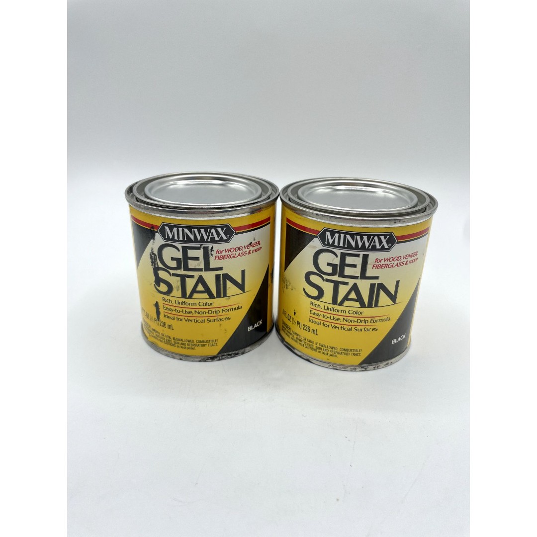 2 Minwax Gel Stain Black 8 Oz 1/2 Pint Discontinued Bs236
