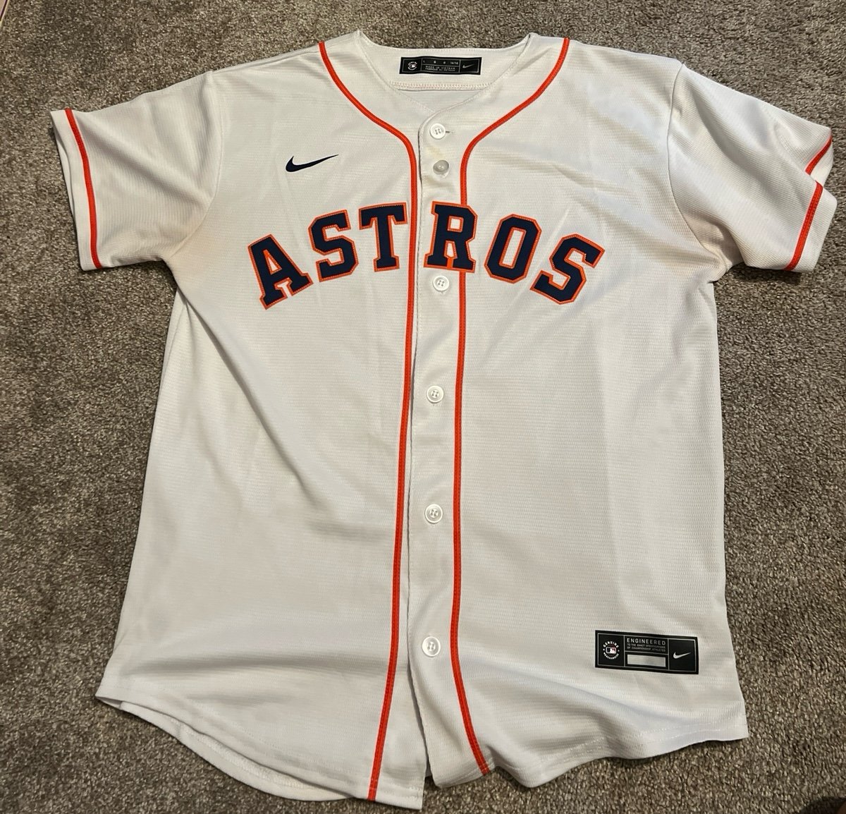 Authentic Astros Nameless Jersey Kids SZ L