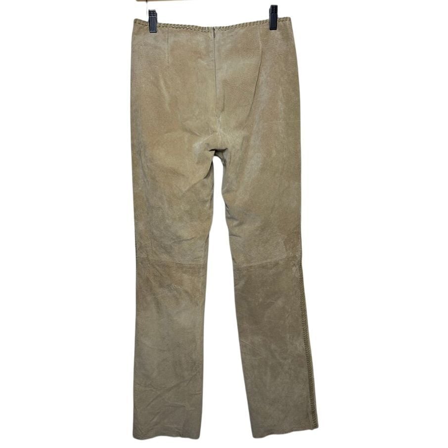 Vintage Hugo Buscati Women`s 8 Tall Suede Whip Stitch Genuine Leather Pants