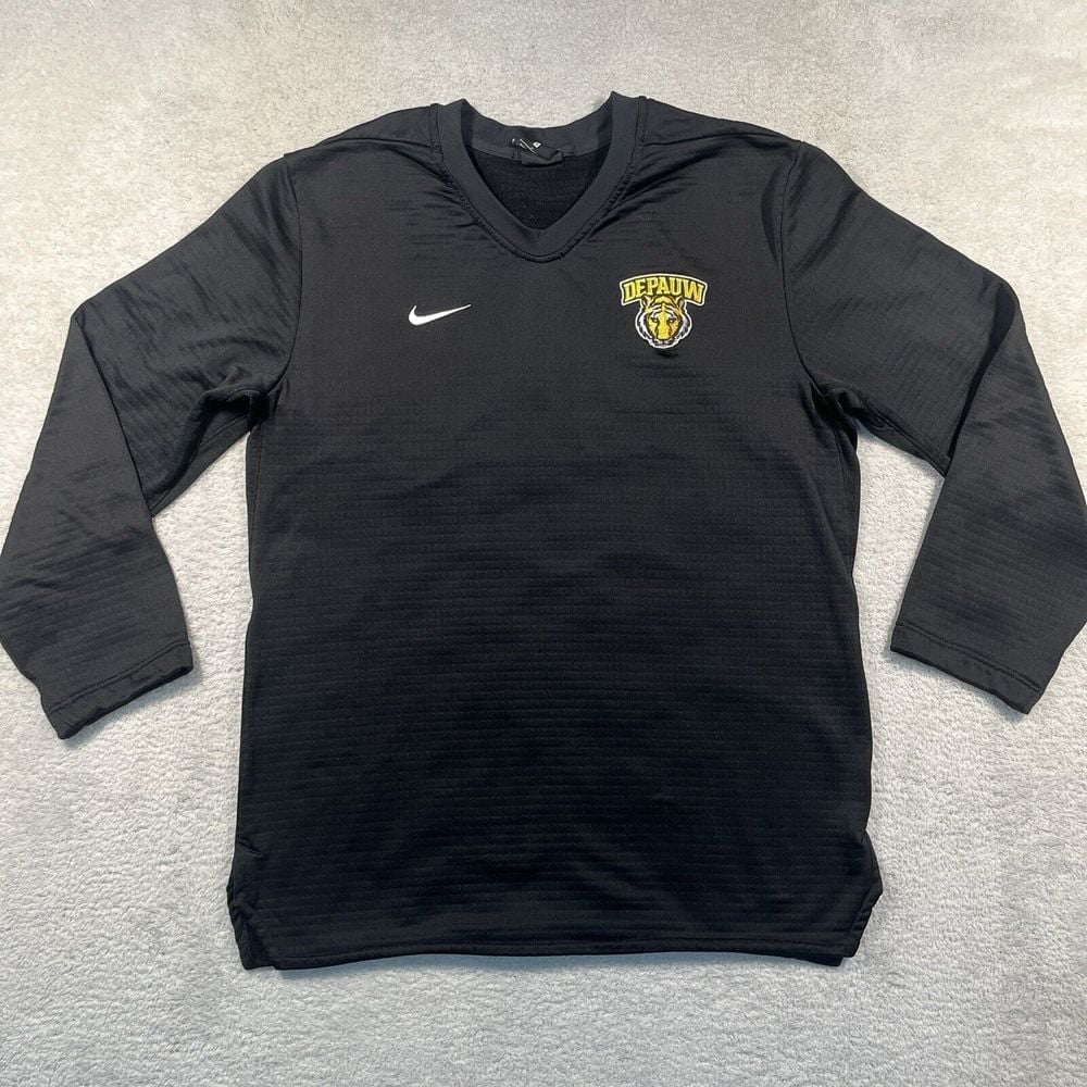 Nike Football Team Issued Depauw University Pullover Fleece Lined Shirt Adult S