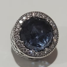 100% Authentic Pandora Radiant Hearts charm with moonlight blue crystals