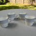 Set of 4 Royal Daulton 1815 Porcelain Blue White Coffee Tea Cups Mugs