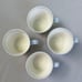 Set of 4 Royal Daulton 1815 Porcelain Blue White Coffee Tea Cups Mugs