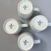 Set of 4 Royal Daulton 1815 Porcelain Blue White Coffee Tea Cups Mugs