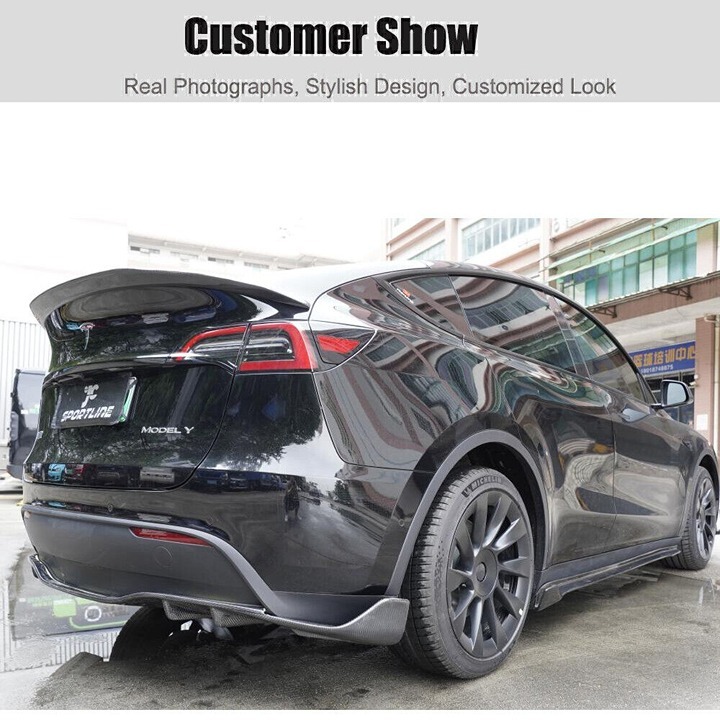 New Tesla Model Y 2020-2023 Real Carbon Fiber Side Skirts Extension Lip Panel