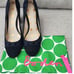 Boden Lisbeth leather suede pumps | Navy rounded cap toe w black polka dots EU41
