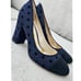 Boden Lisbeth leather suede pumps | Navy rounded cap toe w black polka dots EU41