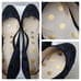 Boden Lisbeth leather suede pumps | Navy rounded cap toe w black polka dots EU41