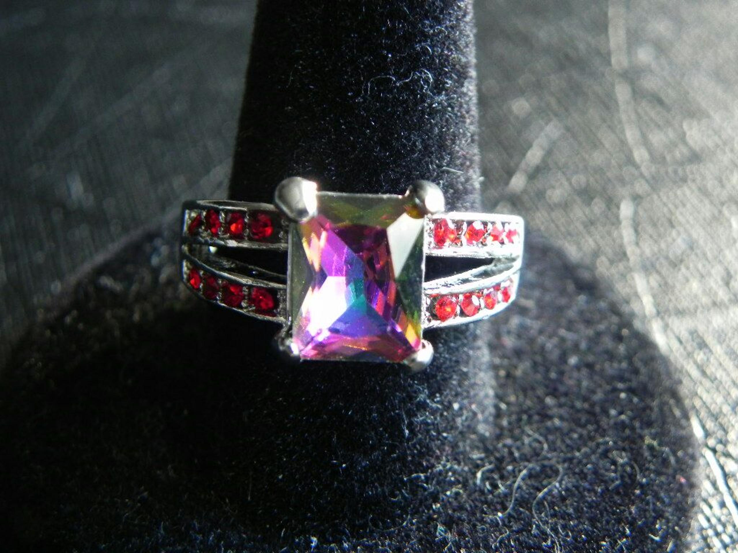 Square Mystic Quartz Ring