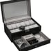 12 Slot PU Leather Lockable Watch Storage Boxes,2-tier Organizer Watch Showcase