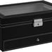 12 Slot PU Leather Lockable Watch Storage Boxes,2-tier Organizer Watch Showcase