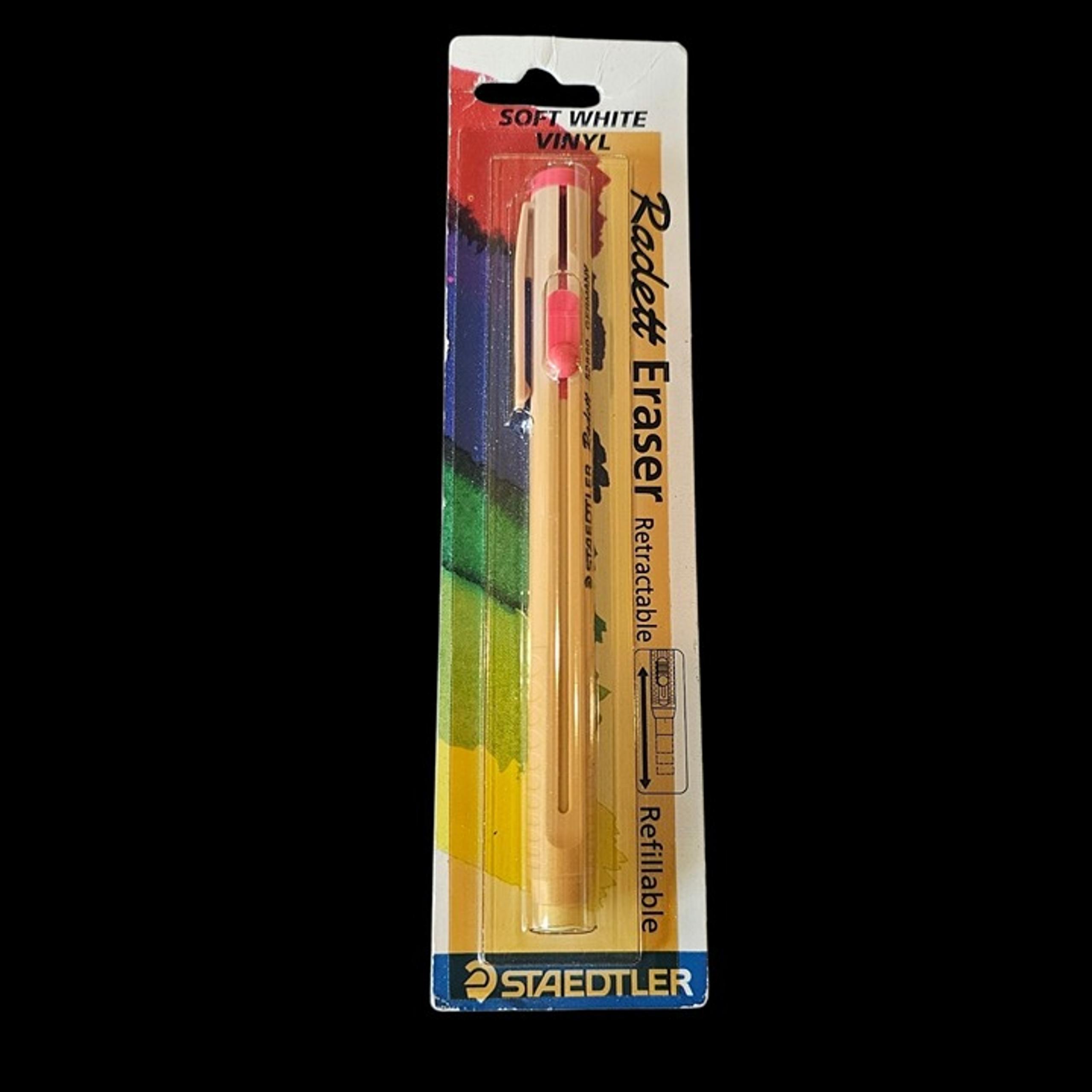 Staedtler Raddet Eraser Retractable VTG 90s Soft White Vinyl Click-Stop 52860