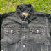 Vintage 90s Harley Davidson Black Studded Denim Jean Jacket Embroidered Patch