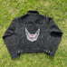 Vintage 90s Harley Davidson Black Studded Denim Jean Jacket Embroidered Patch