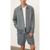 Vince Uneven Stripe Full Zip Hemp Shirt Jacket NWT Size Large
