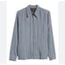 Vince Uneven Stripe Full Zip Hemp Shirt Jacket NWT Size Large