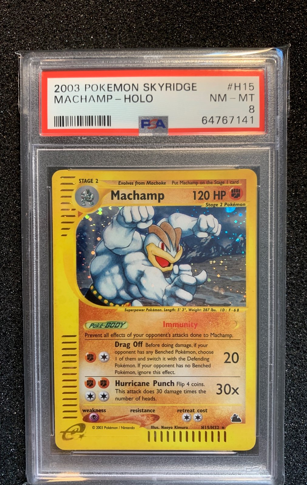 Pokemon Skyridge Holo Machamp H15 PSA 8 NM MT