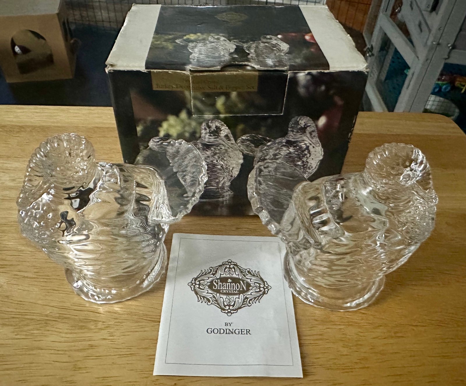 Godinger Shannon Crystal Turkey Salt and Pepper Shakers