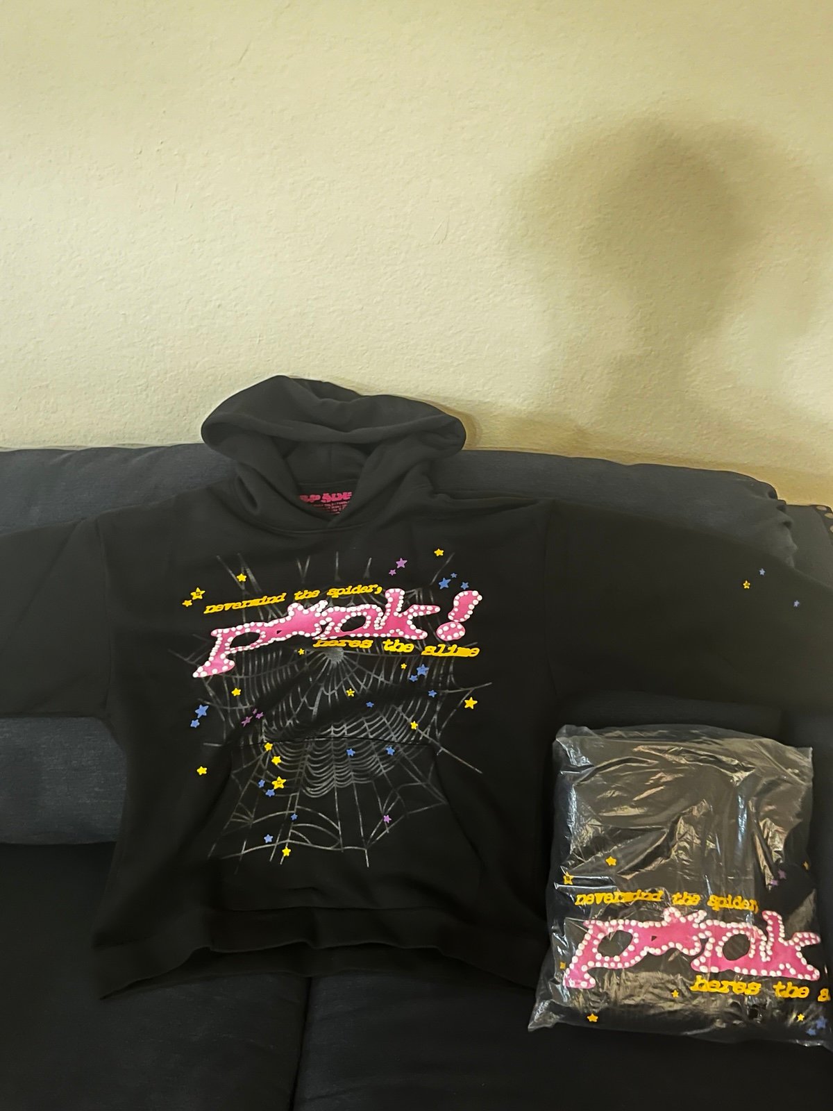 *NEW* Sp5der P*NK Hoodie ‘Black’