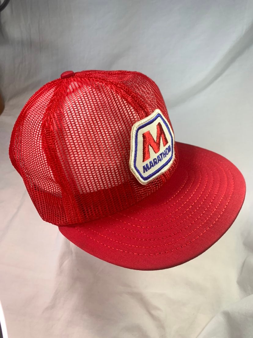 Vintage Marathon Gas Station Snap Back Trucker Hat