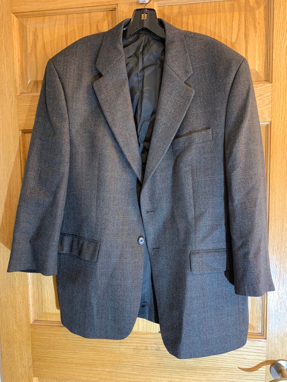 Chaps by Ralph Lauren Window Pane Gray 100% Wool Blazer Sport Coat Mens Size 44R