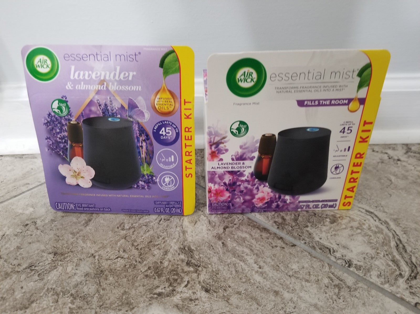 NEW - Lot of 3 - Airwick Essential Mist Starter Kits Lavender & Almond Blossom