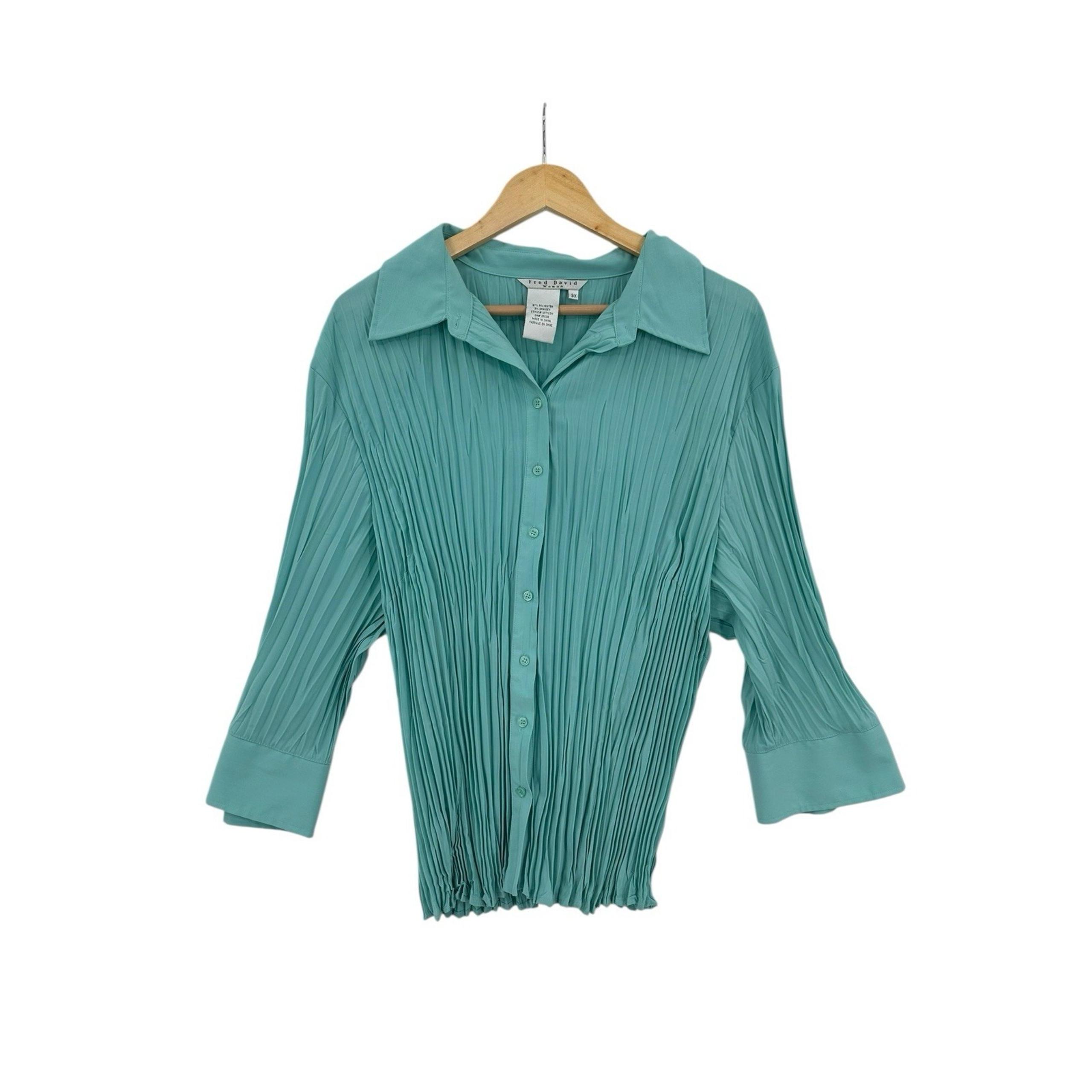 Fred David Blouse Top Womens Size 3X Feminine Corpcore Professional Romantic