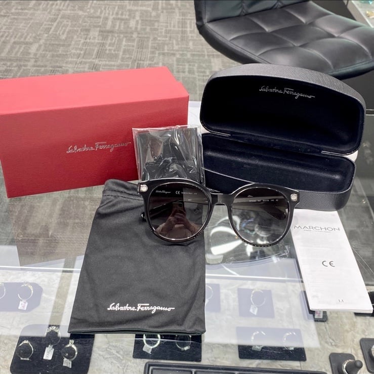 SALVATORE FERRAGAMO 53mm Round Oversized Sunglasses ~ AUTHENTIC Sunnies