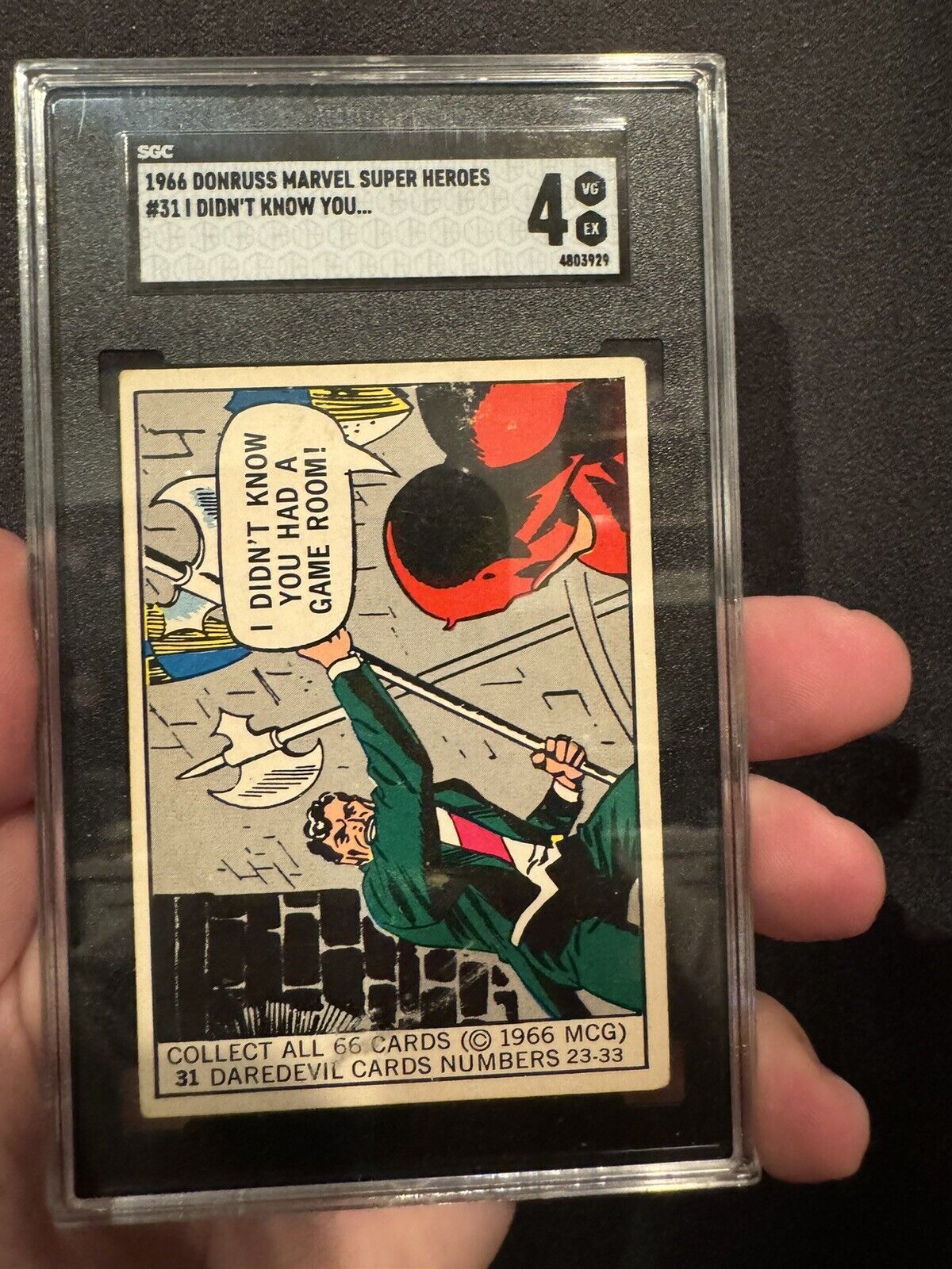 1966 MARVEL SUPER HEROES I DIDN'T KNOW YOU HAD A GAME ROOM #31 DAREDEVIL Sgc 4