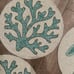 Set of 4 placemats tropical theme turtle seaweed 15” beaded Coastal Collection