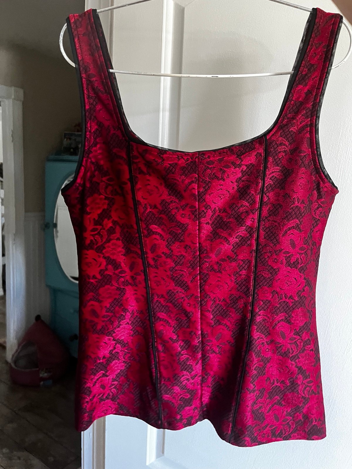 whote house black market red corset top s lip service tripp nyc