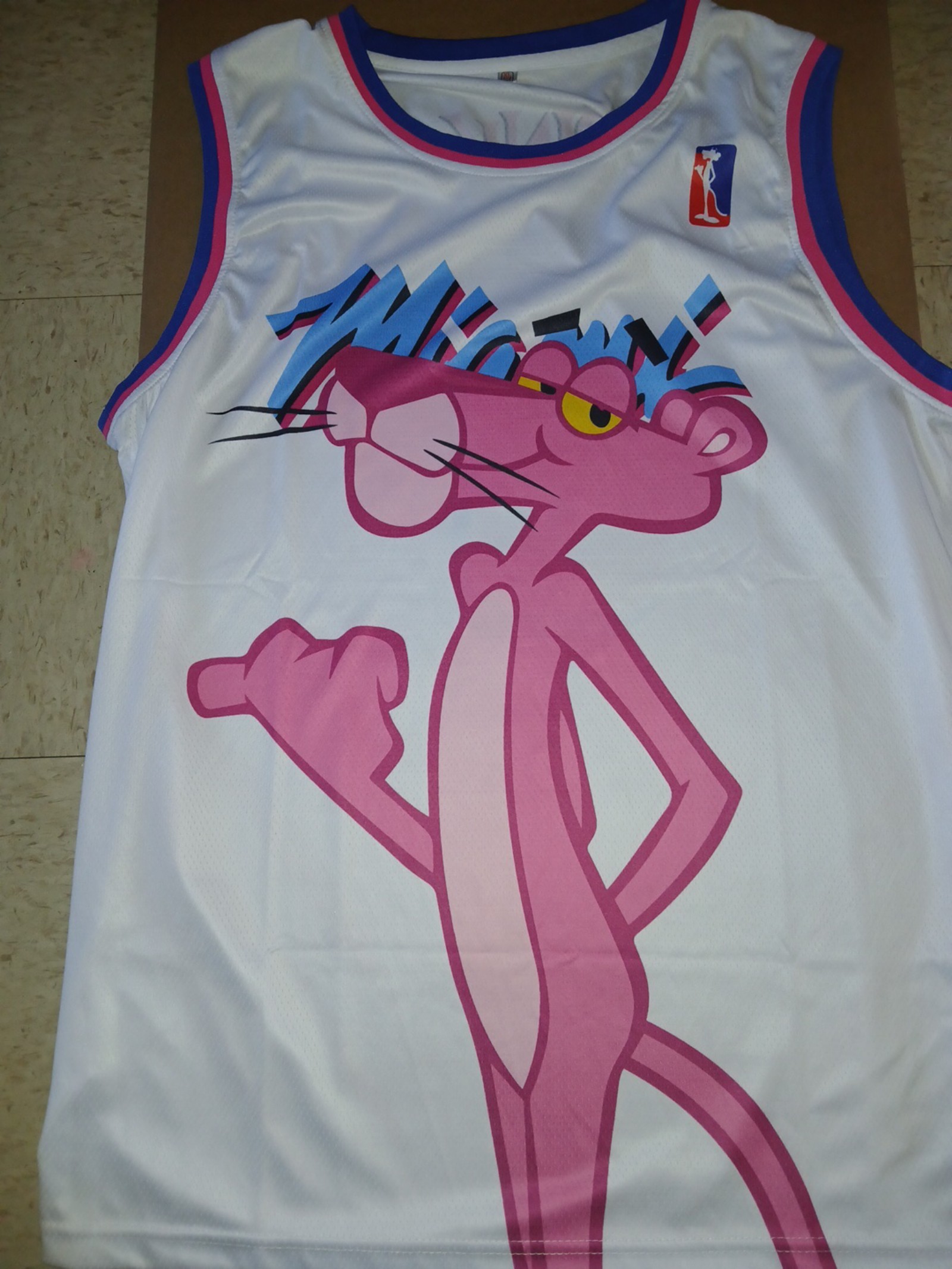 Pink Panther printed jersey Bb sleeveless tank jersey material xl size