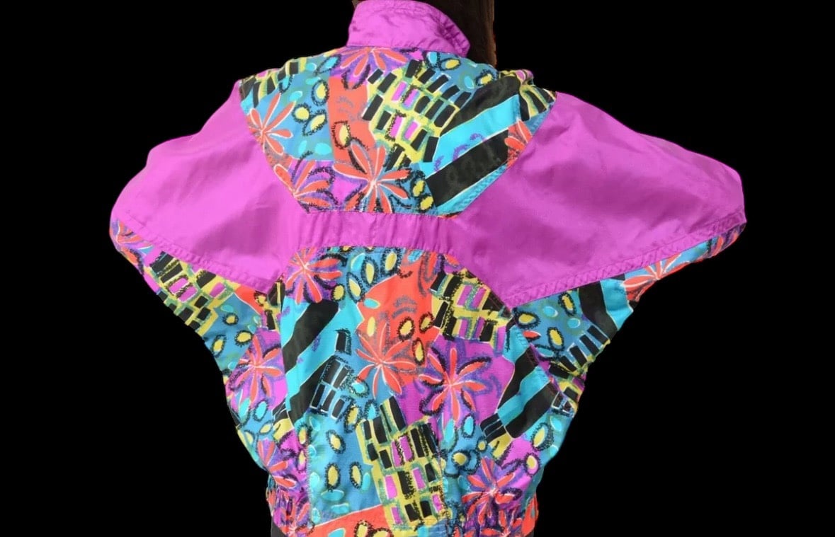 Excellent Condition | Nike Floral Windbreaker | Dolman Sleeves | Full Zip