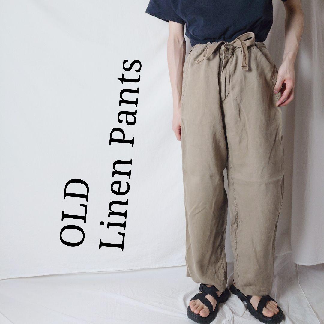 【00s】OLD NAVY Linen Easy Pants American Vintage Brown
