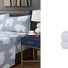 New Full size 4pc flannel cotton bed sheet set grey buffalo Harper Lane Belk