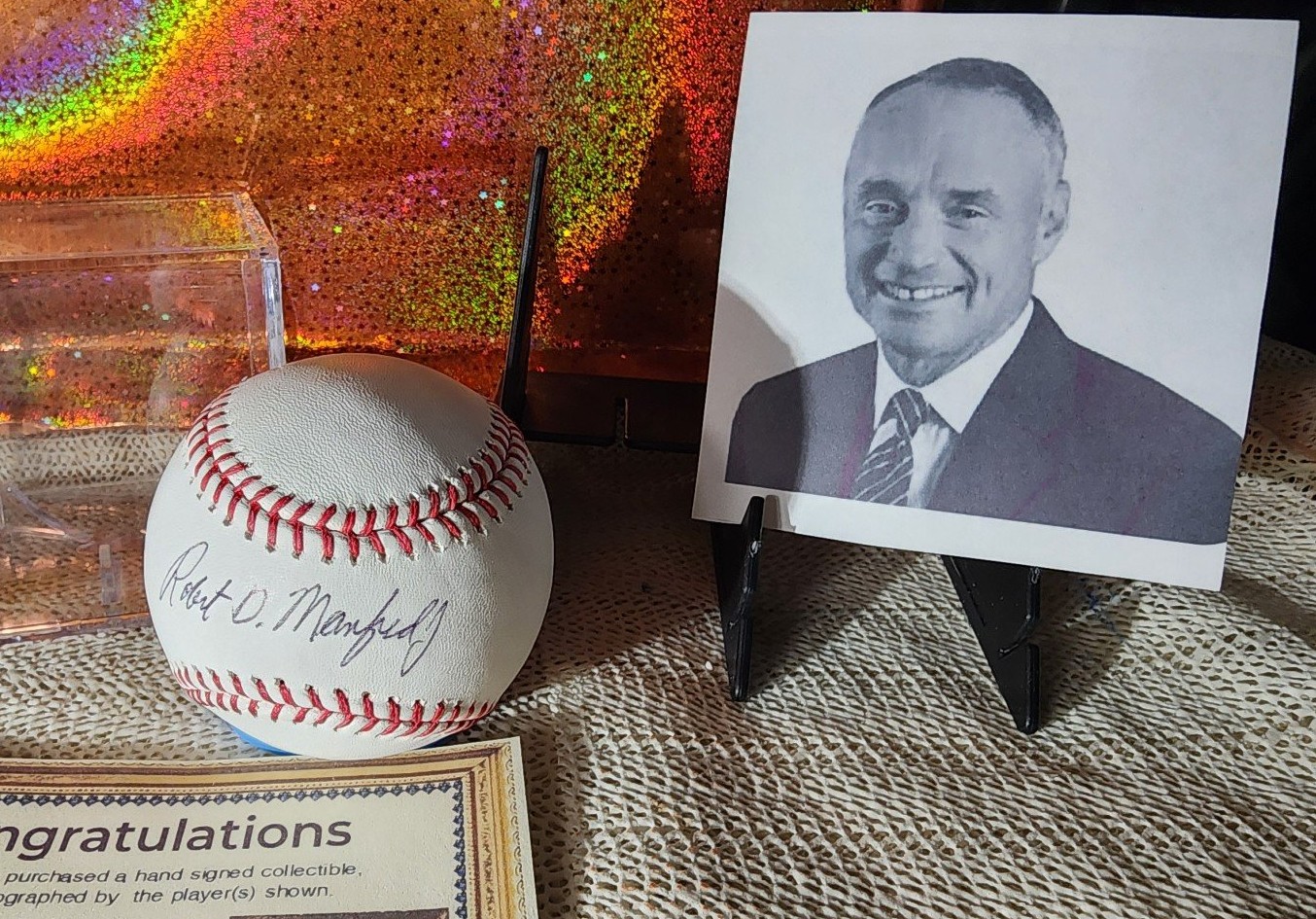ROBERT MANFRED JR. MLB COMMISSIONER SIGNED AUTO ROBERT MANFRED OML COA& ballcube