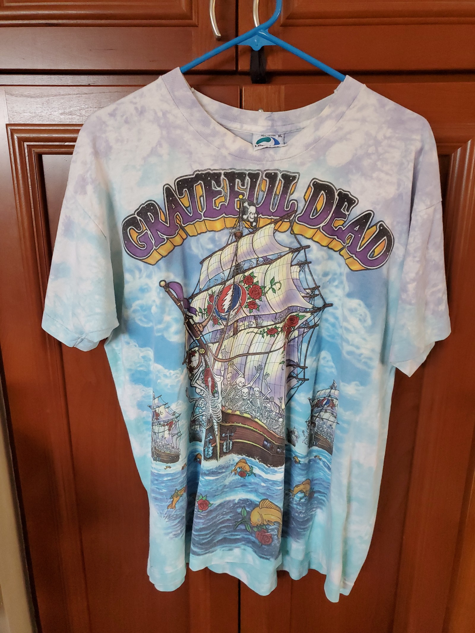 Vintage Greatful Dead Liquid Blue ship of fools T-shirt 93