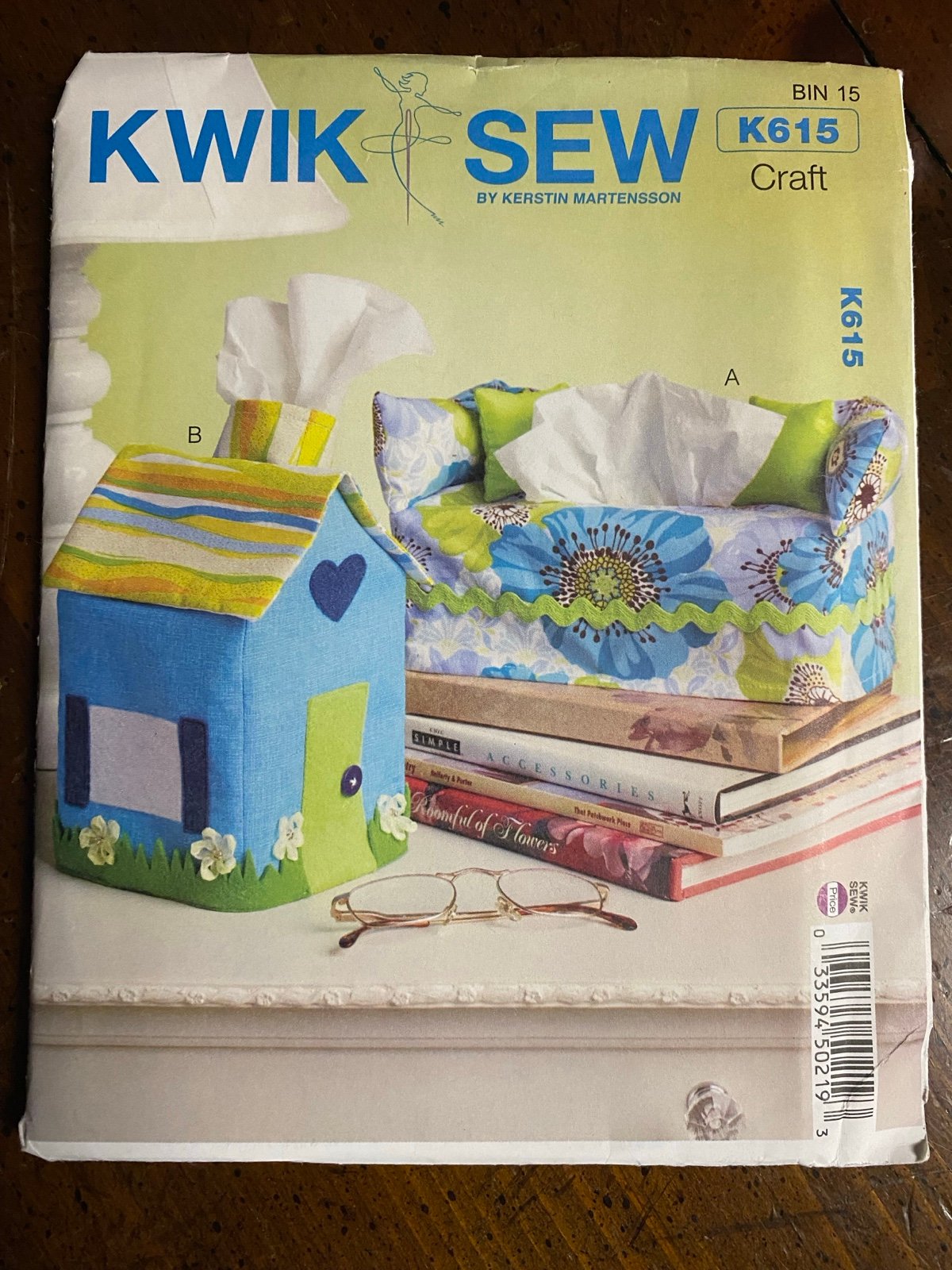 Kwik sew craft tissue box couch and house box cover uncut k615 bin 15