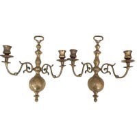 Pair Vintage Wall Brass Wall Mounted Sconces- 12.5” tall Pair Vintage Wall Brass Wall Mounted Sconces- 12.5” tall