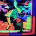 Blacklight Tapestry Psychedelic Trippy Hippie Decor UV Blacklight Surreal Art