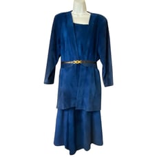 Carte Blue Suede Leather 4-Pc. Skirt Set