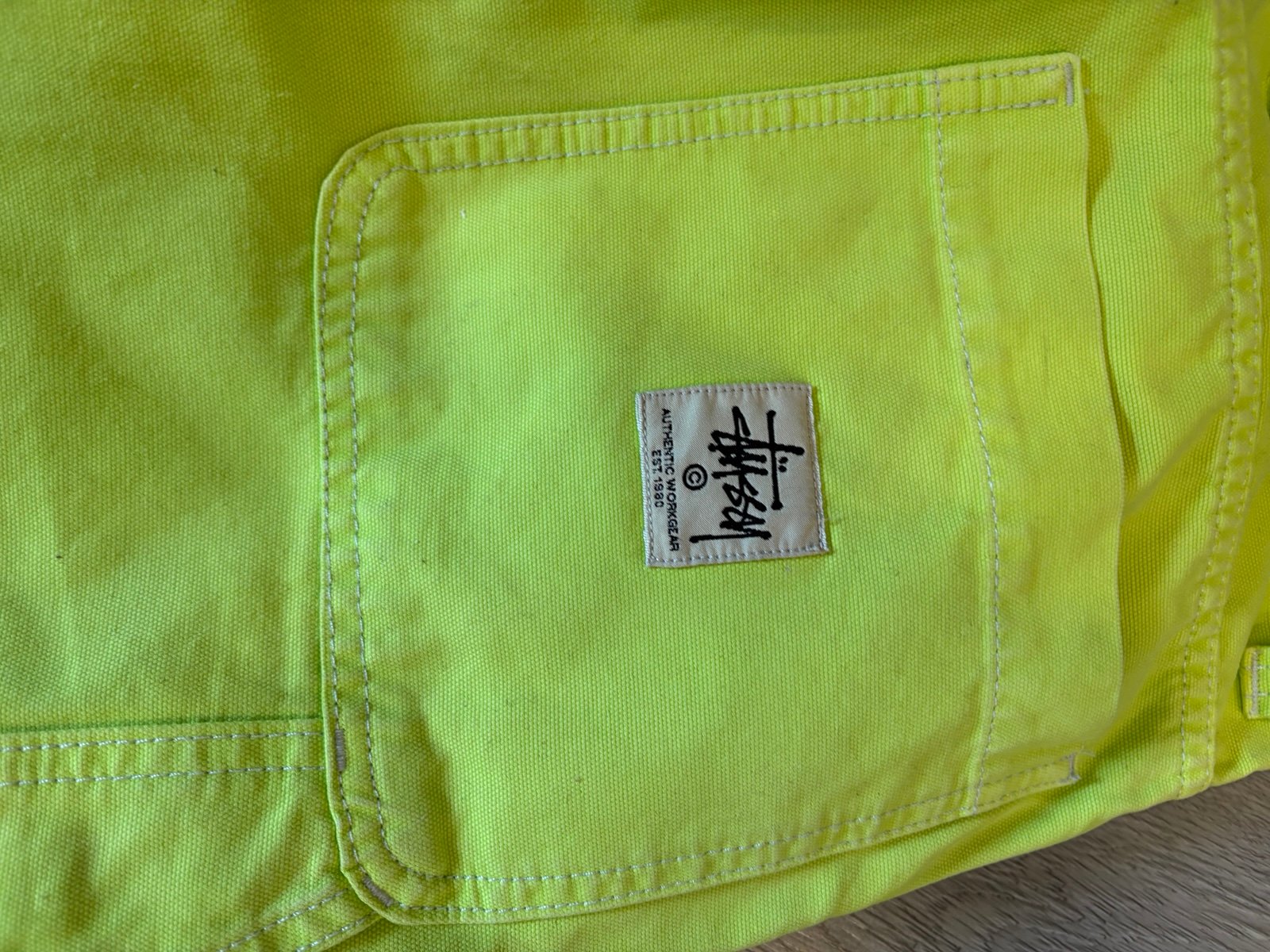 Stussy Dyed Canvas Work Pant 'Neon'
